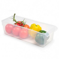 Tradineur - Cajón organizador reutilizable para frigorífico Nº 12, recipiente de plástico polipropileno con asa, almacenar fruta