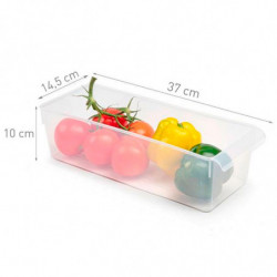 Tradineur - Cajón organizador reutilizable para frigorífico Nº 12, recipiente de plástico polipropileno con asa, almacenar fruta