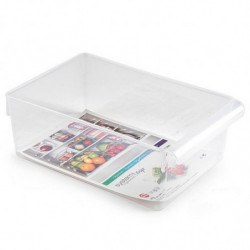Tradineur - Cajón organizador reutilizable para frigorífico Nº 9, recipiente de plástico polipropileno con asa, almacenar fruta,