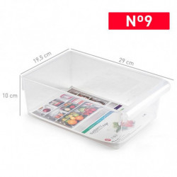 Tradineur - Cajón organizador reutilizable para frigorífico Nº 9, recipiente de plástico polipropileno con asa, almacenar fruta,