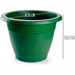 Tradineur - Maceta Redonda "Terracota" - Fabricado en Plástico - Macetero apto para Exterior e Interior del hogar - Ø 35 cm - Co