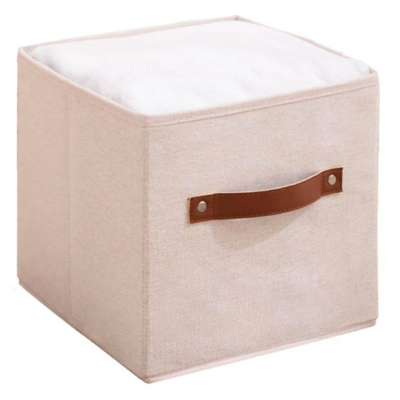 Tradineur - Organizador cuadrado de tela con asa, cajón plegable de algodón, ordenación, ropa, fácil de limpiar, antipolvo, anti Tradineur - Organizador cuadrado de tela con asa, cajón plegable de algodón, ordenación, ropa, fácil de limpiar, antipolvo, anti