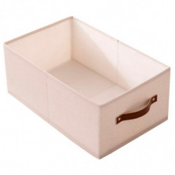 Tradineur - Organizador rectangular de tela con asa, cajón plegable de algodón, ordenación, ropa, fácil de limpiar, antipolvo, a