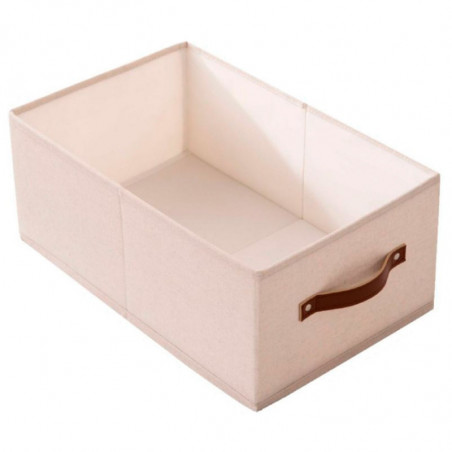 Tradineur - Organizador rectangular de tela con asa, cajón plegable de algodón, ordenación, ropa, fácil de limpiar, antipolvo, a