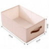 Tradineur - Organizador rectangular de tela con asa, cajón plegable de algodón, ordenación, ropa, fácil de limpiar, antipolvo, a