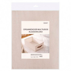 Tradineur - Organizador rectangular de tela con asa, cajón plegable de algodón, ordenación, ropa, fácil de limpiar, antipolvo, a