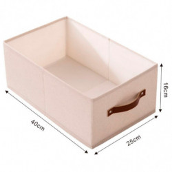 Tradineur - Organizador rectangular de tela con asa, cajón plegable de algodón, ordenación, ropa, fácil de limpiar, antipolvo, a