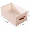Tradineur - Organizador rectangular de tela con asa, cajón plegable de algodón, ordenación, ropa, fácil de limpiar, antipolvo, a