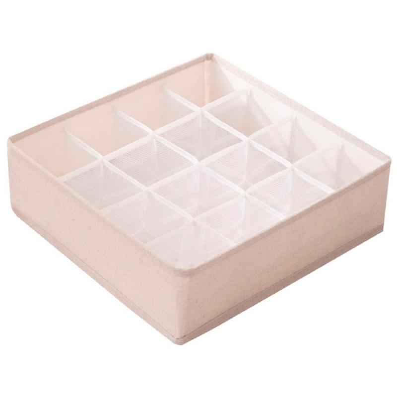 Tradineur - Organizador de tela, 16 compartimentos, algodón, plegable, ordenación, ropa, fácil de limpiar, antipolvo, antihumeda Tradineur - Organizador de tela, 16 compartimentos, algodón, plegable, ordenación, ropa, fácil de limpiar, antipolvo, antihumeda