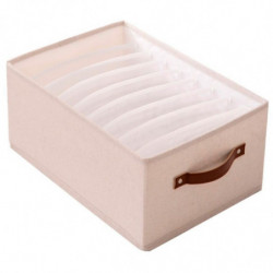 Tradineur - Organizador de tela con asa, 9 bolsillos, algodón, cajón plegable, ordenación, ropa, fácil de limpiar, antipolvo, an