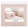 Tradineur - Organizador rectangular de tela con asa y tapa, caja plegable de algodón, ordenación, ropa, fácil de limpiar, antipo
