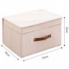 Tradineur - Organizador rectangular de tela con asa y tapa, caja plegable de algodón, ordenación, ropa, fácil de limpiar, antipo
