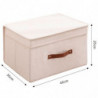Tradineur - Organizador rectangular de tela con asa y tapa, caja plegable de algodón, ordenación, ropa, fácil de limpiar, antipo