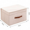 Tradineur - Organizador rectangular de tela con asa y tapa, caja plegable de algodón, ordenación, ropa, fácil de limpiar, antipo