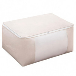 Tradineur - Organizador de tela con cremallera, caja plegable de algodón, ordenación, ropa, fácil de limpiar, antipolvo, antihum