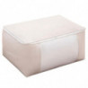 Tradineur - Organizador de tela con cremallera, caja plegable de algodón, ordenación, ropa, fácil de limpiar, antipolvo, antihum