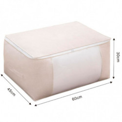 Tradineur - Organizador rectangular de tela con cremallera, caja plegable de algodón, ordenación, ropa, fácil de limpiar, antipo