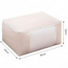 Tradineur - Organizador rectangular de tela con cremallera, caja plegable de algodón, ordenación, ropa, fácil de limpiar, antipo