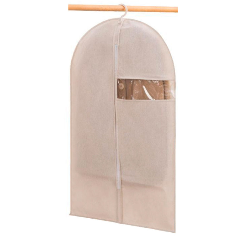 Tradineur - Funda de algodón para traje, incluye cremallera y ventana, transpirable, almacenamiento de ropa, abrigos, chaquetas, Tradineur - Funda de algodón para traje, incluye cremallera y ventana, transpirable, almacenamiento de ropa, abrigos, chaquetas,