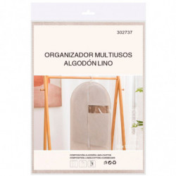 Tradineur - Funda de algodón para traje, incluye cremallera y ventana, transpirable, almacenamiento de ropa, abrigos, chaquetas,