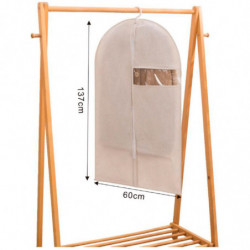 Tradineur - Funda de algodón para traje, incluye cremallera y ventana, transpirable, almacenamiento de ropa, abrigos, chaquetas,