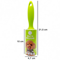 Tradineur - Pack de 4 rodillos quitapelusas, total 240 hojas extra adhesivas, eliminar pelos de mascotas y polvo, ropa, alfombra