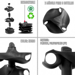 Tradineur - Botellero redondo para 9 Botellas y 3 Niveles - Fabricado en Plástico - Soporte vertical organizador de botellas - D
