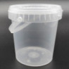 Tradineur - Pack de 6 cubos transparentes de plástico con tapa y asa, aptos para uso alimentario, herméticos y estables, fabrica