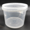 Tradineur - Cubo transparente de plástico con tapa y asa, apto para uso alimentario, hermético y estable, fabricado en España -