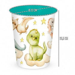 Tradineur - Papelera Infantil sin tapa con diseño de Dinosaurios - Capacidad de 6 Litros - Fabricado en Plástico - Cubo ligero y