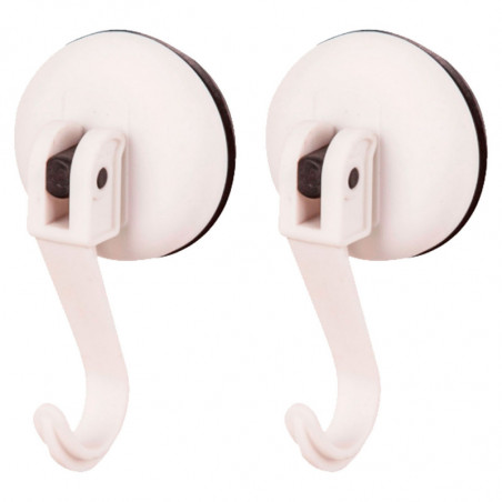Tradineur - Pack de 2 Ganchos para Pared con ventosas para la bañera - Fabricado de Plástico - Accesorio y artículo para bañera