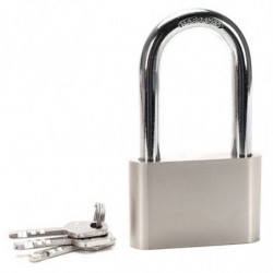 Tradineur - Candado de latón con 3 llaves, arco normal de acero endurecido, máxima seguridad, taquillas, gimnasio, maleta, armar