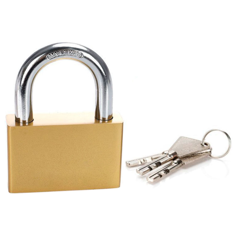 Tradineur - Candado de latón con 3 llaves, arco bajo de acero endurecido, máxima seguridad, taquillas, gimnasio, maleta, armario Tradineur - Candado de latón con 3 llaves, arco bajo de acero endurecido, máxima seguridad, taquillas, gimnasio, maleta, armario