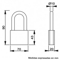 Tradineur - Candado de latón con 3 llaves, arco bajo de acero endurecido, máxima seguridad, taquillas, gimnasio, maleta, armario