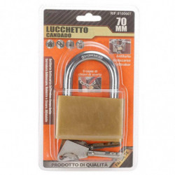 Tradineur - Candado de latón con 3 llaves, arco bajo de acero endurecido, máxima seguridad, taquillas, gimnasio, maleta, armario