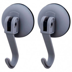 Tradineur - Pack de 2 Ganchos para Pared con ventosas para la bañera - Fabricado de Plástico - Accesorio y artículo para bañera