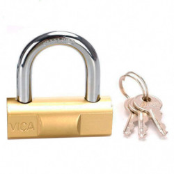 Tradineur - Candado de latón con 3 llaves, arco bajo de acero endurecido, máxima seguridad, cierres fincas, vallas, puertas, gar