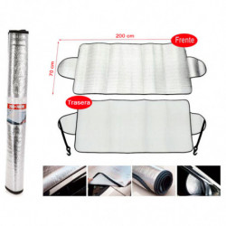 Tradineur - Protector para parabrisas de coche, parasol de aluminio, funda antihielo, protección rayos UV, válido para invierno