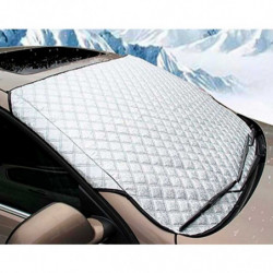 Tradineur - Protector para parabrisas de coche, parasol de aluminio, funda antihielo, protección rayos UV, válido para invierno
