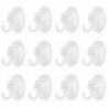 Tradineur - Pack de 12 ganchos de ventosa, uso universal, sin taladrar ni pegar, perchas, colgadores, pared, baño, cocina (Trans