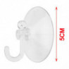 Tradineur - Pack de 12 ganchos de ventosa, uso universal, sin taladrar ni pegar, perchas, colgadores, pared, baño, cocina (Trans