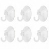 Tradineur - Pack de 6 ganchos de ventosa, uso universal, sin taladrar ni pegar, perchas, colgadores, pared, baño, cocina (Transp