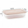 Tradineur - Pack de 2 Fiambreras Rectangulares con tapa - Capacidad de 800 ml - Fabricado en Plástico - Apta para microondas, co