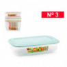 Tradineur - Pack de 2 Fiambreras Rectangulares con tapa - Capacidad de 800 ml - Fabricado en Plástico - Apta para microondas, co