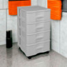 Tradineur - Cajonera de plástico con ruedas, modelo Wagon, 4 cajones, torre almacenaje multiusos, oficina, hogar, fabricada en E