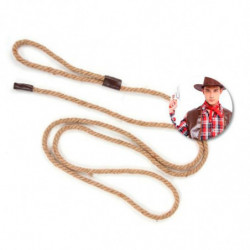 Tradineur - Cuerda de vaquero, complemento para disfraz de cowboy, oeste, carnaval, Halloween, cosplay, fiestas (Adulto - 240 cm
