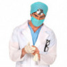Tradineur - Set de 4 Complementos para disfraz de Médico de Carnaval - Incluye gorro, mascarilla, reflector y estetoscopio - Ide