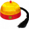 Tradineur - Gorro de chino con coleta - Fabricado en Poliéster - Ideal para disfraces de carnaval y Halloween - Color Amarillo y