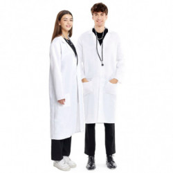 Tradineur - Bata blanca adulto de fibra sintética, disfraz doctor, médico, incluye bata, accesorios no incluidos, carnaval, hall