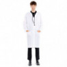 Tradineur - Bata blanca adulto de fibra sintética, disfraz doctor, médico, incluye bata, accesorios no incluidos, carnaval, hall
